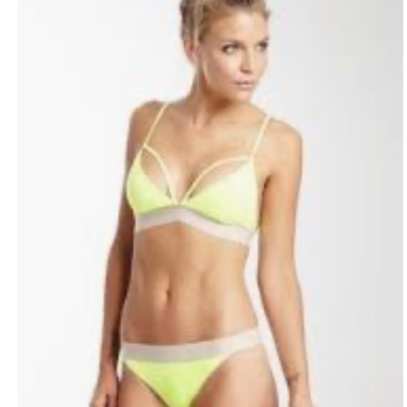 Neon yellow banded bikini - Picture 1 of 7